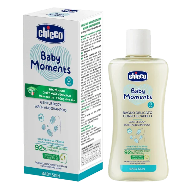 Sữa tắm gội chiết xuất Yến Mạch 0M+ Chicco 200ml