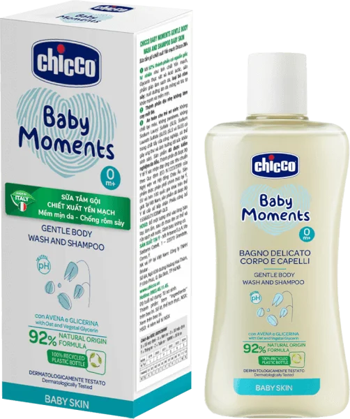 Sữa tắm gội chiết xuất Yến Mạch 0M+ Chicco 200ml
