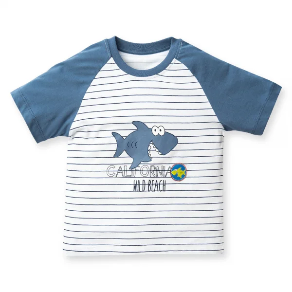 Bộ bé trai ngắn Animo HN323011 (6M-6Y,Sọc phối xanh)