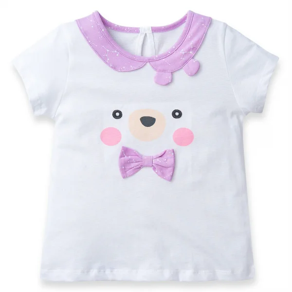 Bộ bé gái ngắn BST Gấu ngọt ngào Animo BH423002 (6M-6Y,Trắng)