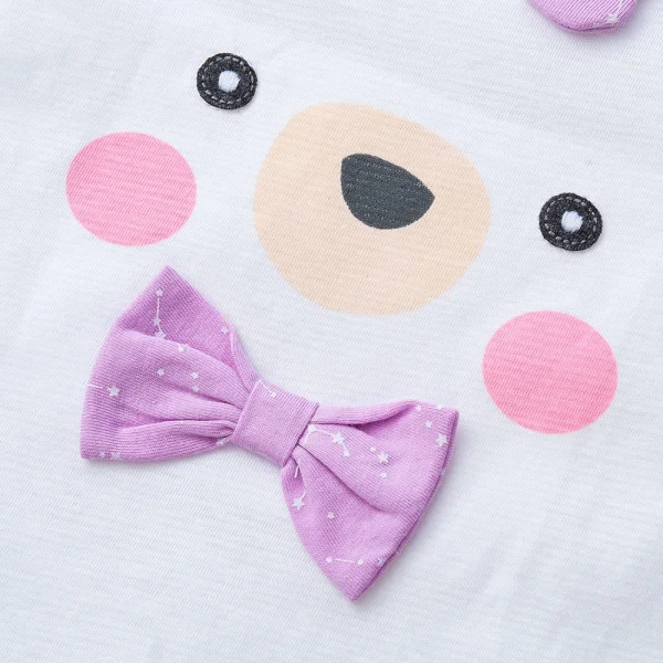 Bộ bé gái ngắn BST Gấu ngọt ngào Animo BH423002 (6M-6Y,Trắng)