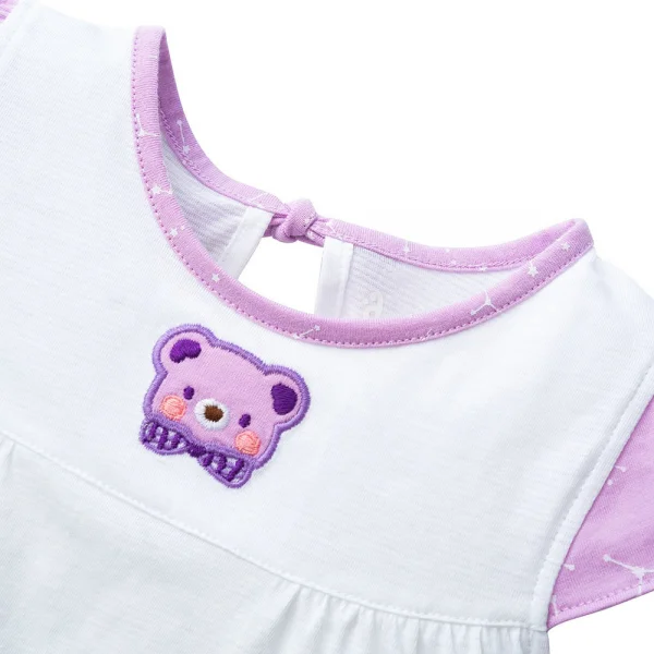 Bộ bé gái ngắn BST Gấu ngọt ngào Animo BH423003 (6M-6Y,Trắng)