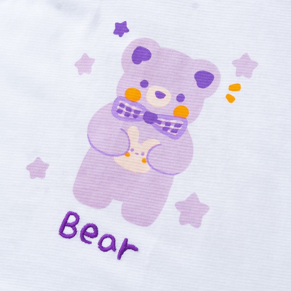Bộ bé gái ngắn BST Gấu ngọt ngào Animo BH423004 (6M-6Y,Trắng)