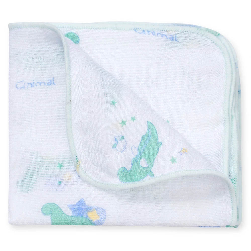 Khăn gạc in hình 4 lớp Cotton Animo T2304_NBA003 (25x28cm,5 cái) (giao màu ngẫu nhiên)