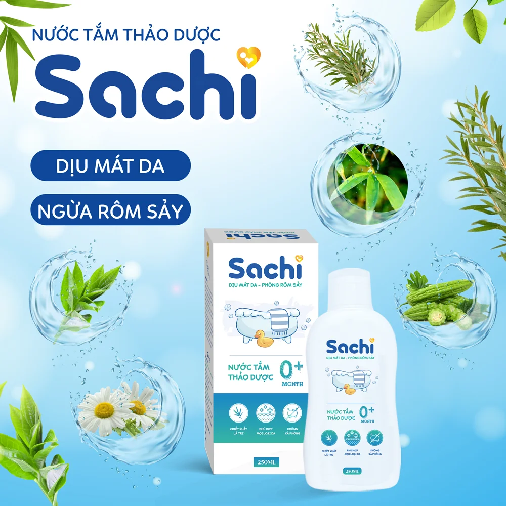 Nước tắm thảo dược Sachi 250ml