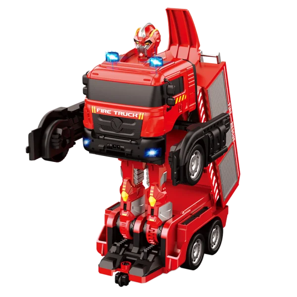 Xe cứu hỏa điều khiển từ xa biến hình robot, phun nước và có nhạc đèn YN511802
