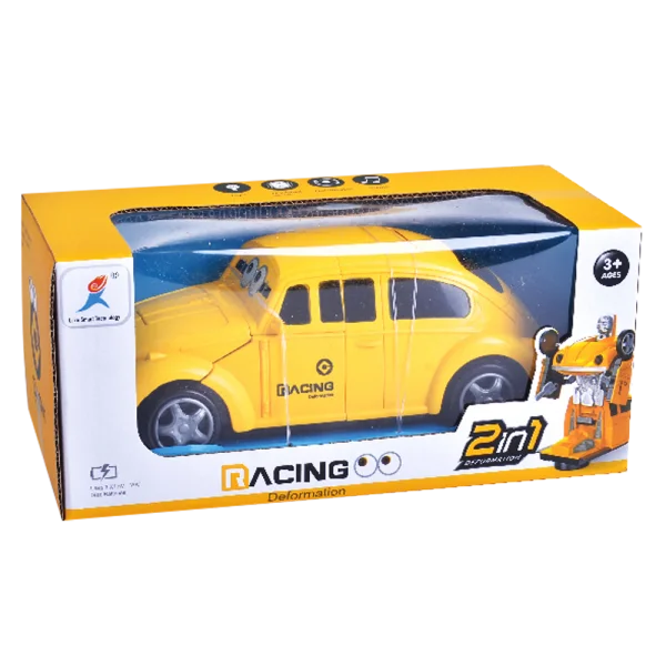 Đồ chơi siêu xe biến hình robot có nhạc đèn YN382675 (Vàng)