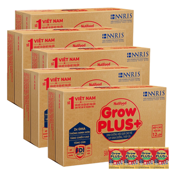 Combo 5 Thùng Sữa GrowPLUS Hộp 110ml (lốc 4 hộp)