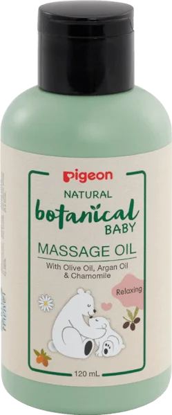 DẦU MASSAGE CHO BÉ NATURAL BOTANICAL 120ML - PIGEON NATURAL BOTANICAL BABY MASSAGE OIL 120ML