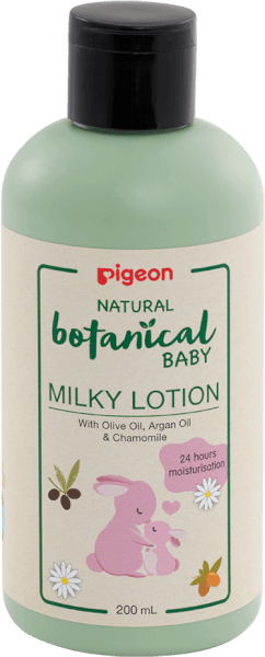 SỮA DƯỠNG DA CHO BÉ NATURAL BOTANICAL (DÙNG BAN ĐÊM) 200ML - PIGEON NATURAL BOTANICAL BABY MILKY LOTION 200ML