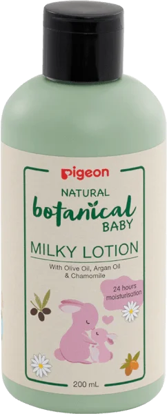 SỮA DƯỠNG DA CHO BÉ NATURAL BOTANICAL (DÙNG BAN ĐÊM) 200ML - PIGEON NATURAL BOTANICAL BABY MILKY LOTION 200ML