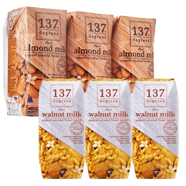 Combo 1 Sữa hạt hạnh nhân và 1 Sữa hạt óc chó nguyên chất hiệu 137oC Degrees