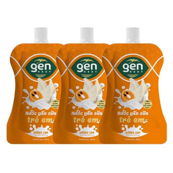Combo 3 Nước yến sữa trẻ em Gennest hương Cam 105ml