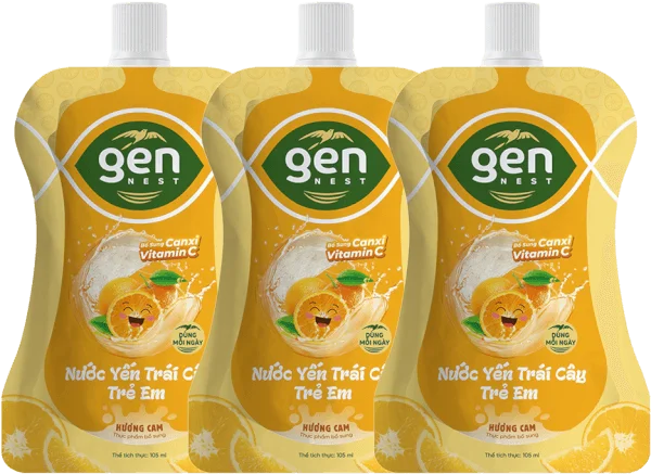 Combo 3 TUI  NUOC YEN GENNEST 105ML 5% Trẻ em Hương Cam