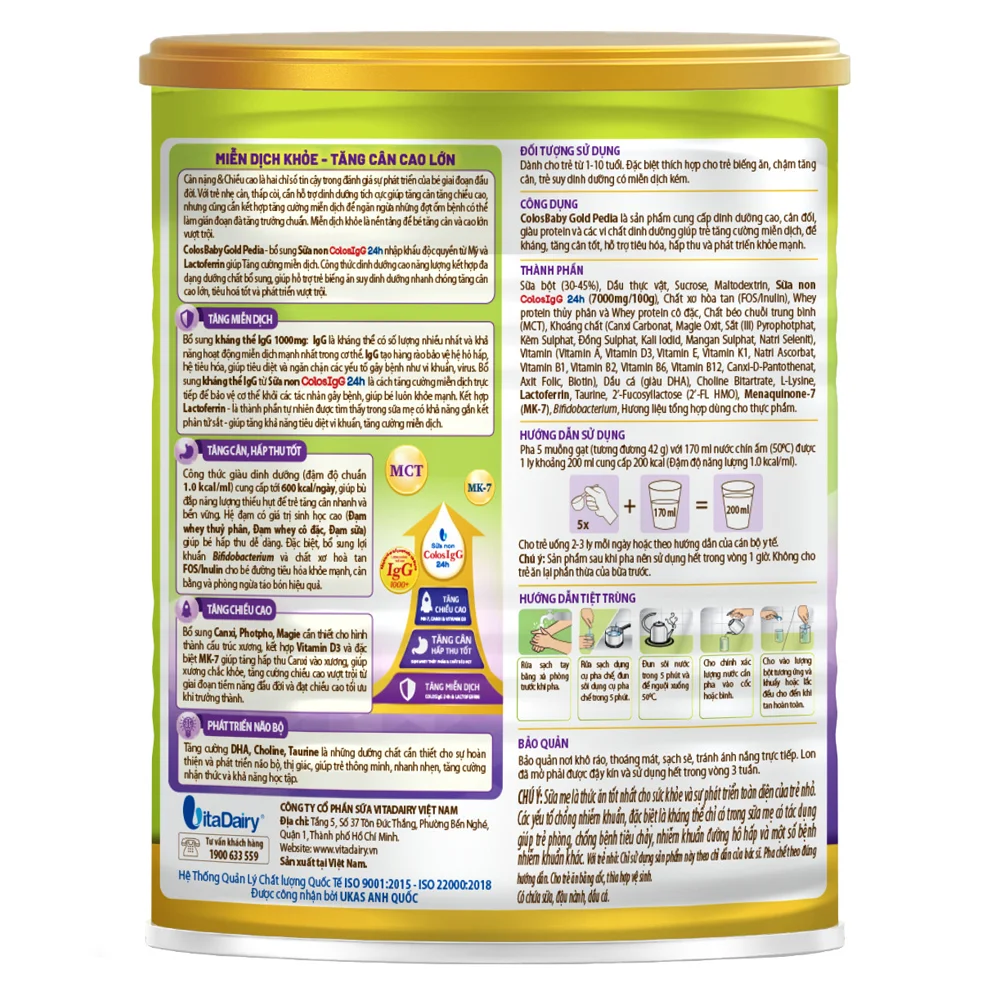 Sữa ColosBaby Gold Pedia 800g (1 - 10 tuổi)