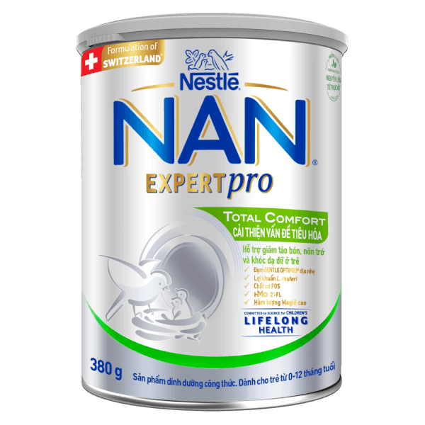 Sản phẩm dinh dưỡng công thức Nestlé NAN Expert Pro Total Comfort 380g (bé táo bón, nôn trớ, khóc dạ đề 0 - 12 tháng)