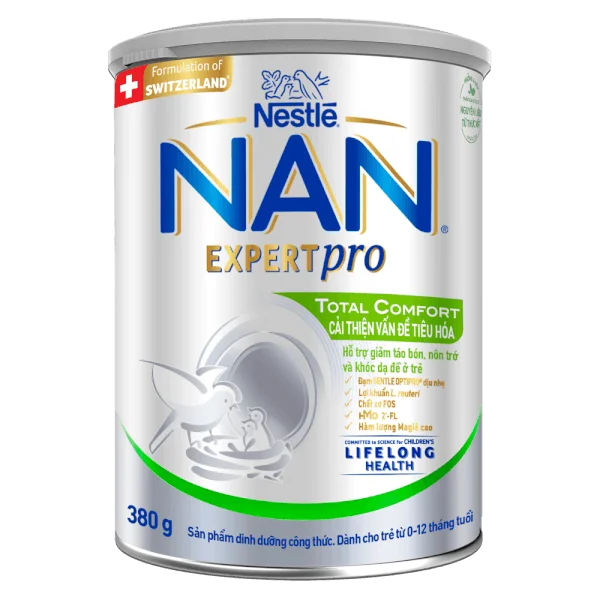 Sản phẩm dinh dưỡng công thức Nestlé NAN Expert Pro Total Comfort 380g (bé táo bón, nôn trớ, khóc dạ đề 0 - 12 tháng)
