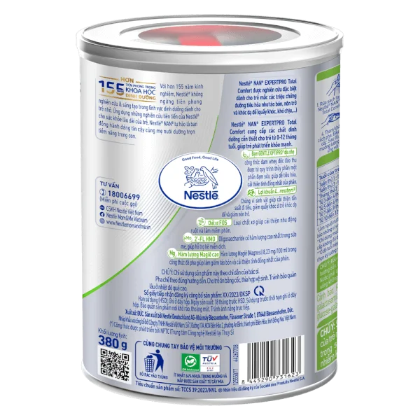 Sản phẩm dinh dưỡng công thức Nestlé NAN Expert Pro Total Comfort 380g (bé táo bón, nôn trớ, khóc dạ đề 0 - 12 tháng)