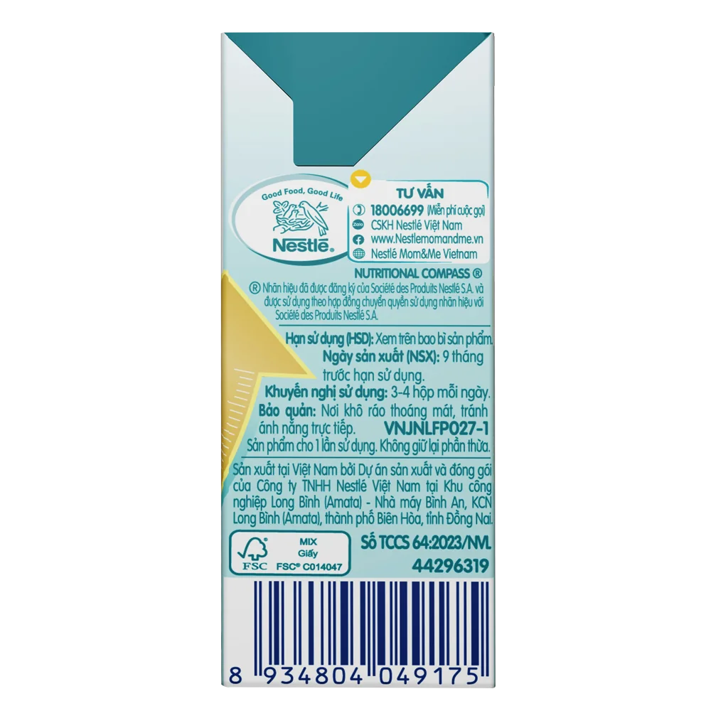 Combo 3 lốc thực phẩm bổ sung Nestlé NANGROW 9 (4x110ml)