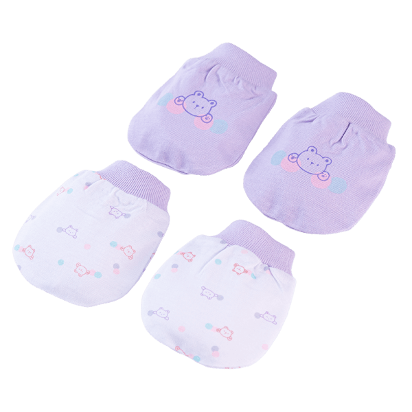 Cặp bao tay sơ sinh bo Animo HN522052 (NB,Tím)