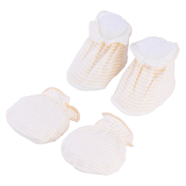 Bộ bao tay chân sơ sinh thun Animo BA1022047 (NB,Vàng sọc)