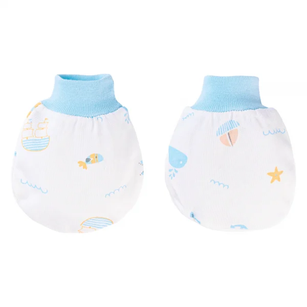 Bộ bao tay chân sơ sinh bo Animo BA1022036 (NB,Xanh họa tiết)