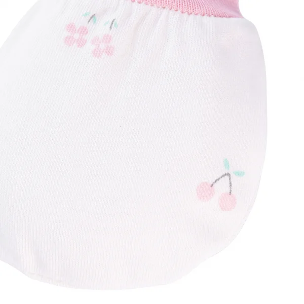 Bộ bao tay chân sơ sinh bo Animo BA1022034 (NB,Hồng họa tiết)