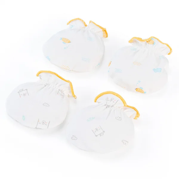 Cặp bao tay sơ sinh thun Animo BA1022072 (NB,Vàng)