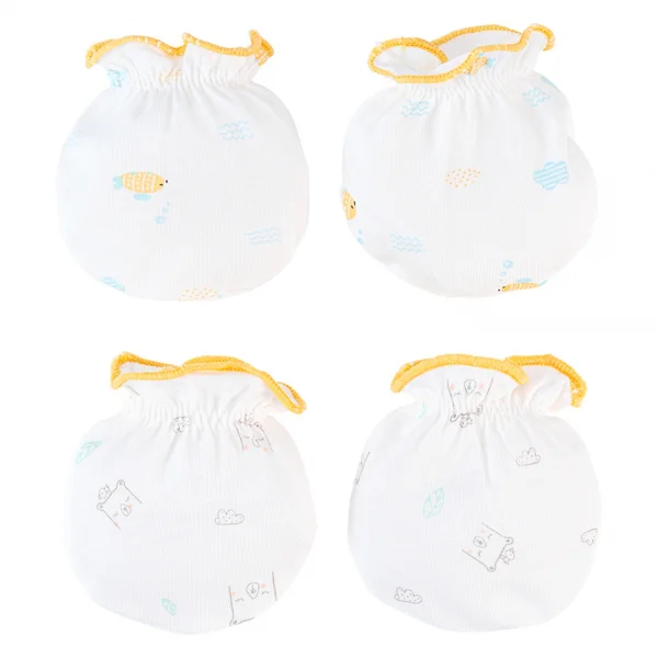 Cặp bao tay sơ sinh thun Animo BA1022072 (NB,Vàng)