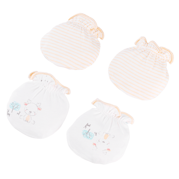 Cặp bao tay sơ sinh thun Animo BA1022072 (NB,Vàng)