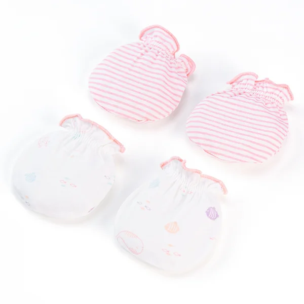 Cặp bao tay sơ sinh thun Animo BA1022070 (NB,Hồng)