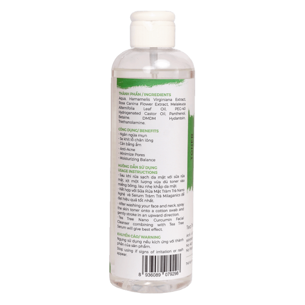 Toner Tràm trà MILAGANICS 250ml