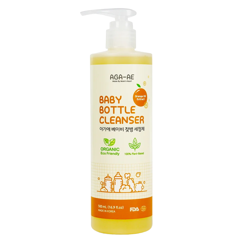 Combo 2 Nước rửa bình sữa AGA-AE hương cam - Chai 500ml (Giao bao bì ngẫu nhiên)