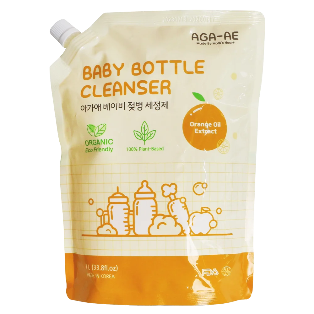 Combo 2 Nước rửa bình sữa AGA-AE hương cam - Túi 1L