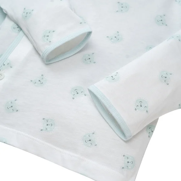 Cặp áo sơ sinh cài chéo tay dài Animo KV422063 (NB-12M,Xanh ngọc)