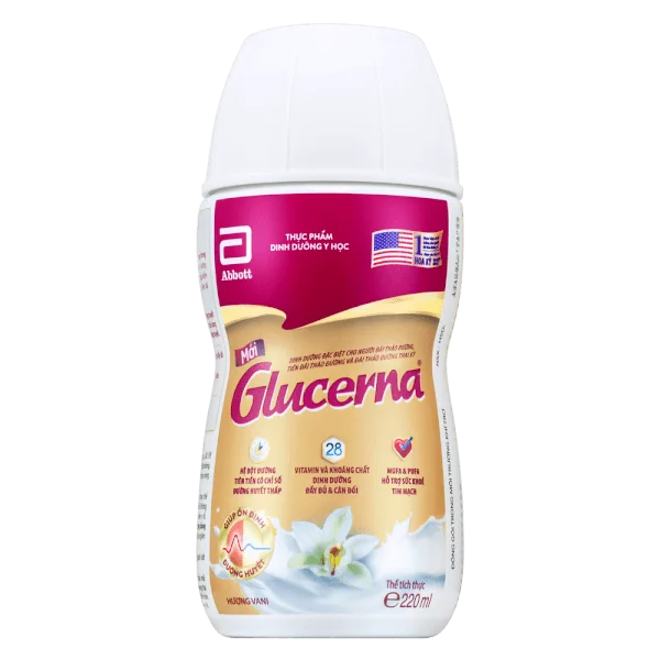 Thùng thực phẩm dinh dưỡng y học Glucerna 220ml (lốc 6 chai) - 5 lốc