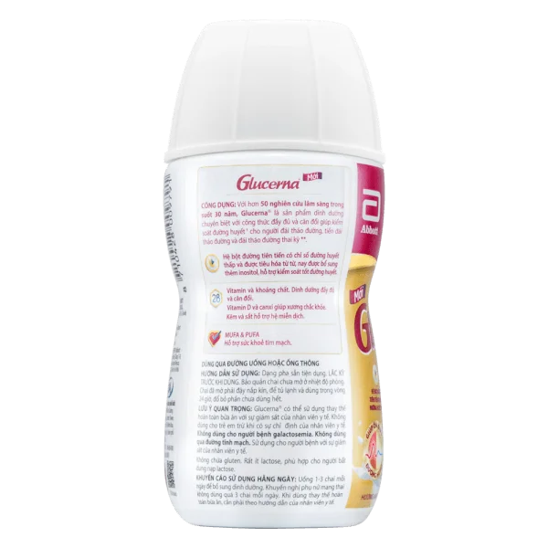 Thùng thực phẩm dinh dưỡng y học Glucerna 220ml (lốc 6 chai) - 5 lốc