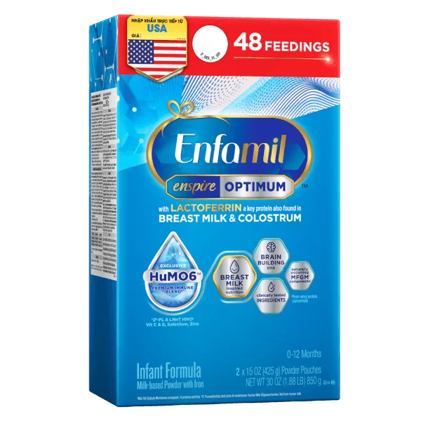 Sữa Enfamil Enspire Infant Formula 850g (0-12 tháng) (Giao bao bì ngẫu nhiên)