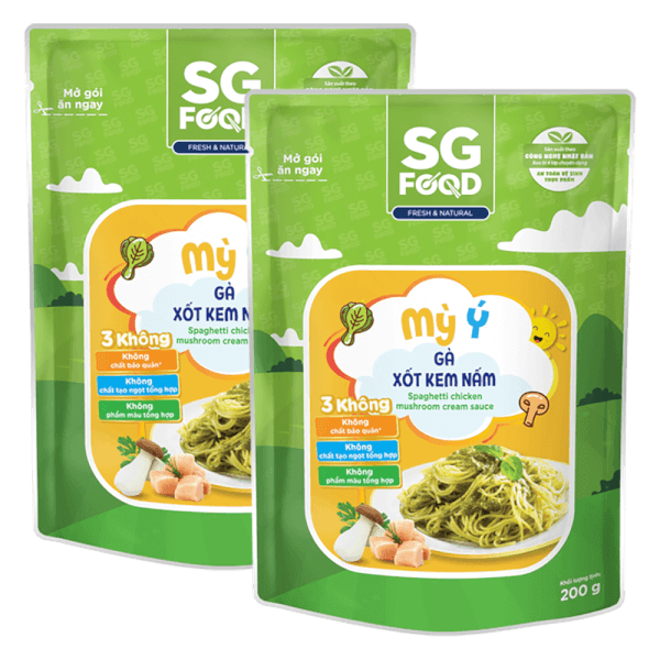 Combo 2 Mỳ Ý gà xốt kem nấm SG Food 200g