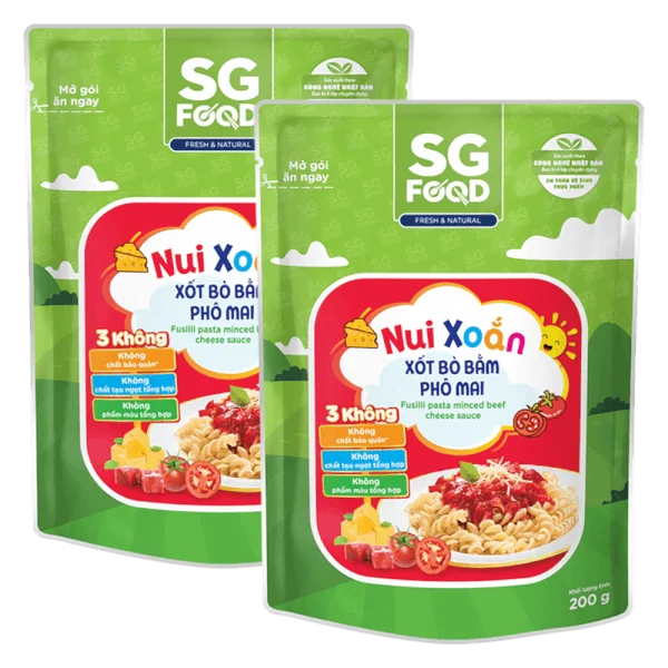 Combo 2 Nui xoắn xốt bò bằm phô mai SG Food 200g