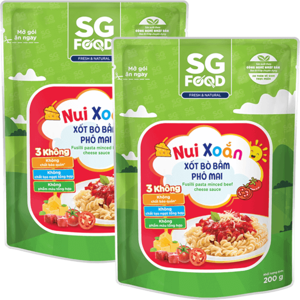Combo 2 Nui xoắn xốt bò bằm phô mai SG Food 200g