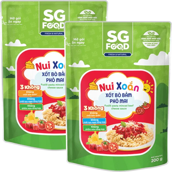 Combo 2 Nui xoắn xốt bò bằm phô mai SG Food 200g