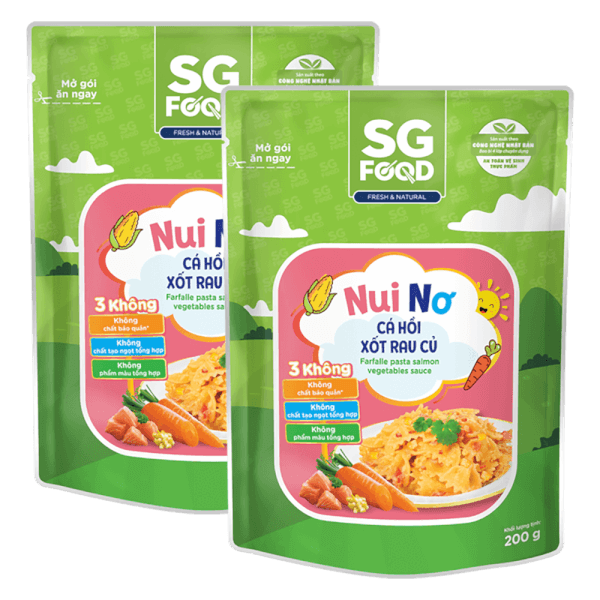 Combo 2 Nui nơ cá hồi xốt rau củ SG Food 200g
