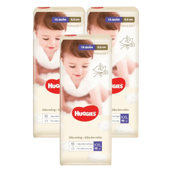 Combo 3 Tã quần Huggies Thin & Soft  (XXL, >15kg, 46 miếng)