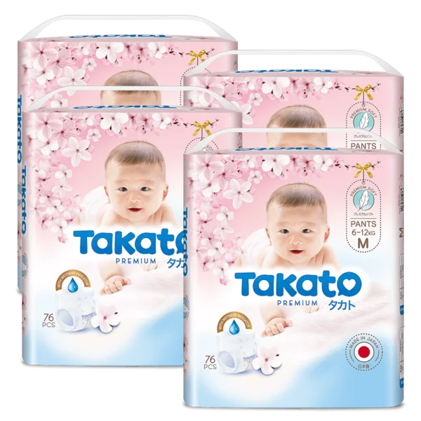 Combo 4 Tã quần Nhật Bản Takato siêu mềm mại (M, 76 miếng)