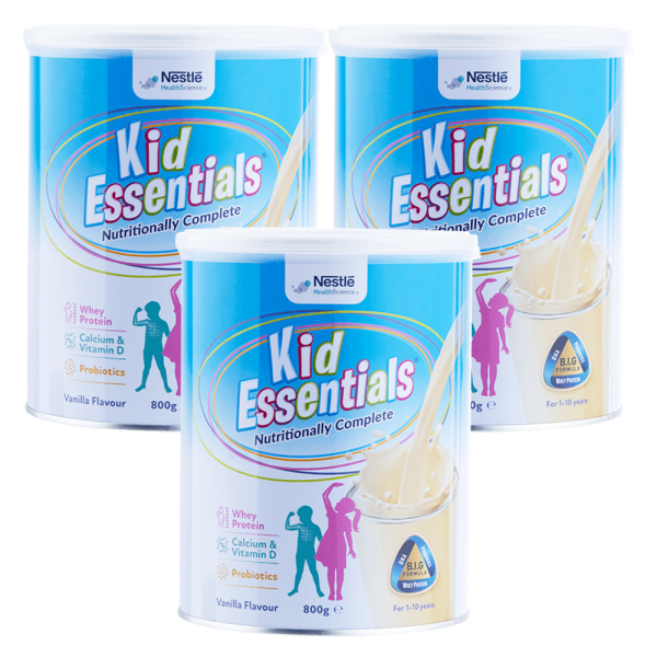 Combo 3 Thực phẩm dinh dưỡng y học Nestle Kid Essentials Nutritionally Complete 800g (1-10 tuổi)
