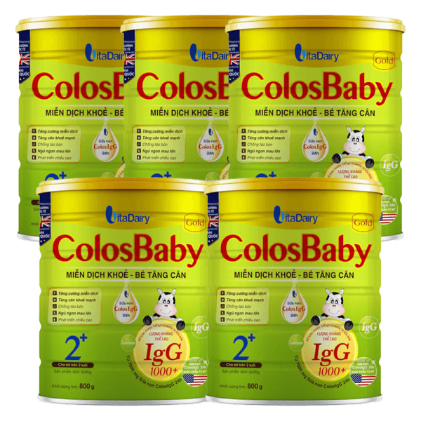 Combo 5 SPDD cho trẻ trên 2 tuổi trở lên Colosbaby Gold 2+ 800g