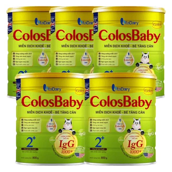Combo 5 SPDD cho trẻ trên 2 tuổi trở lên Colosbaby Gold 2+ 800g