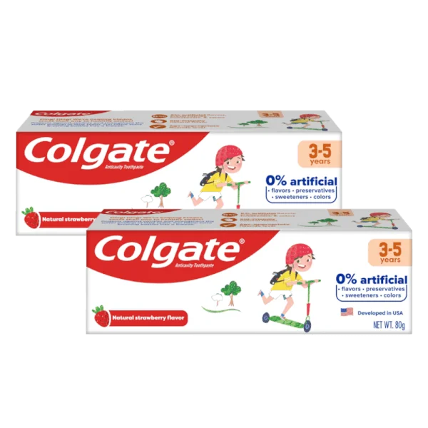 Combo 2 Kem Đánh Răng Colgate Trẻ Em Thiên Nhiên 3-5 tuổi 80g