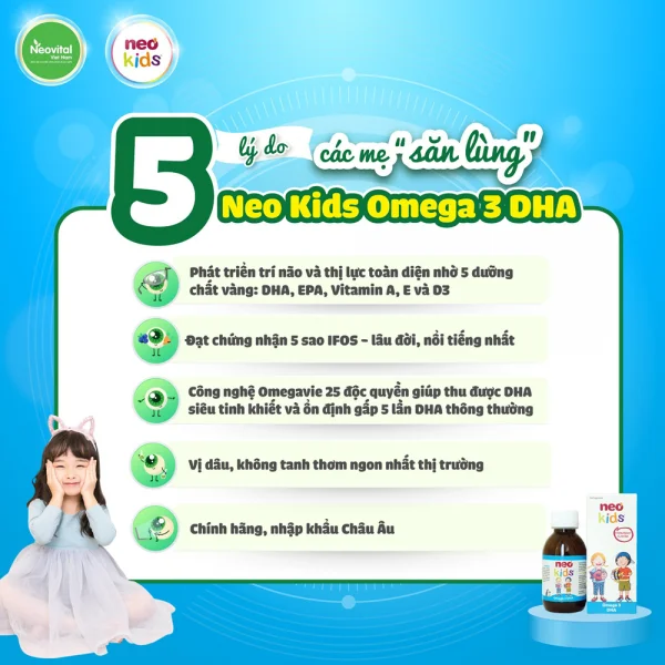 Thực phẩm bảo vệ sức khoẻ NEO KIDS OMEGA 3 DHA